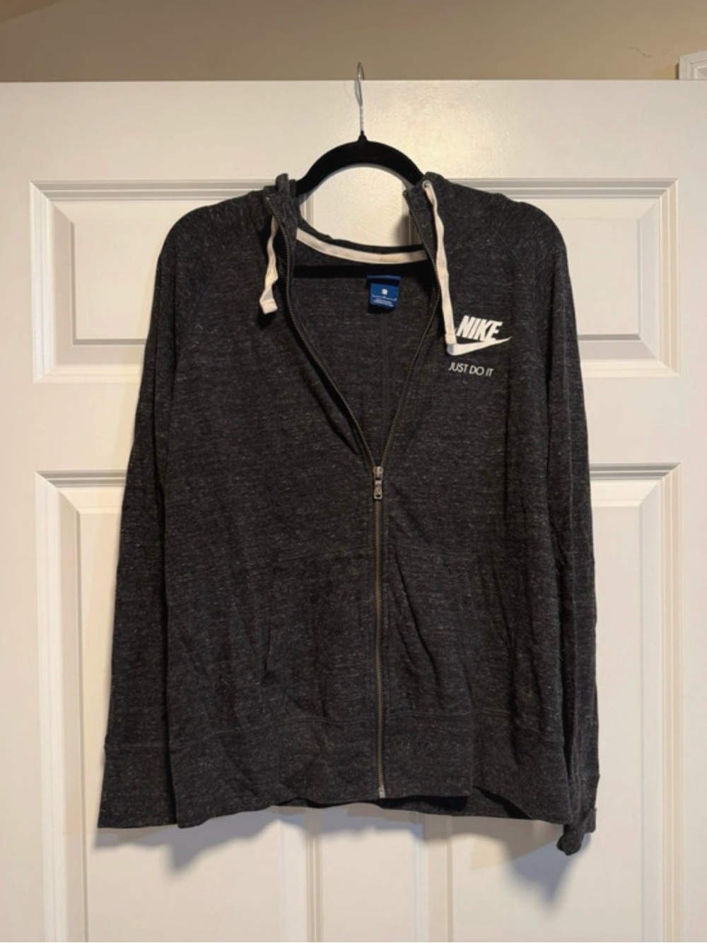 Nike Women’s Dark Gray Full-Zip Hoodie - Just Do It